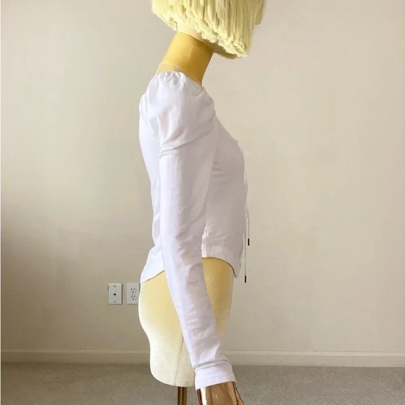 Free People White Long Sleeve Top SZ S - Picture 2 of 5